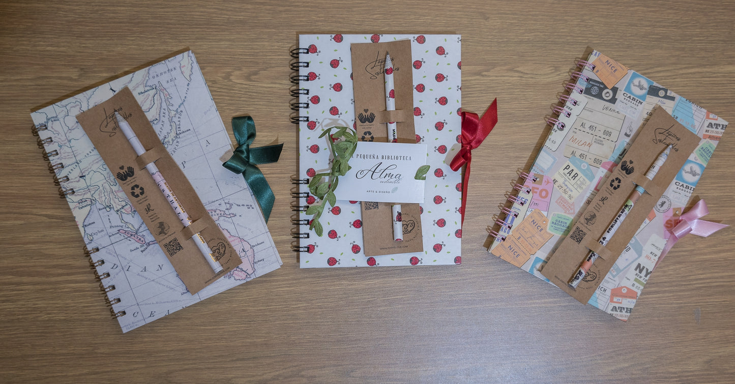 Combo Sostenible | Cuaderno + Lápiz de papel reciclado