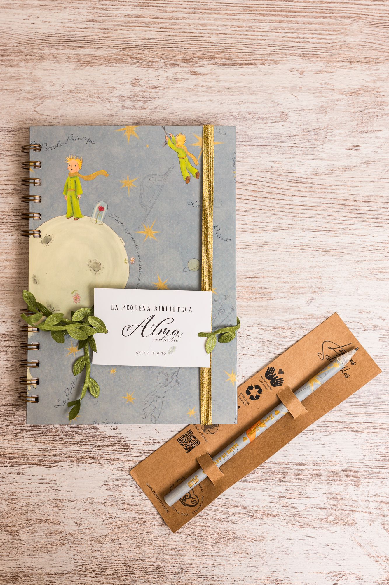 🌿 Pack Sostenible: Cuaderno y Lápiz de Peter Pan, Pinocho y El Principito 🌿